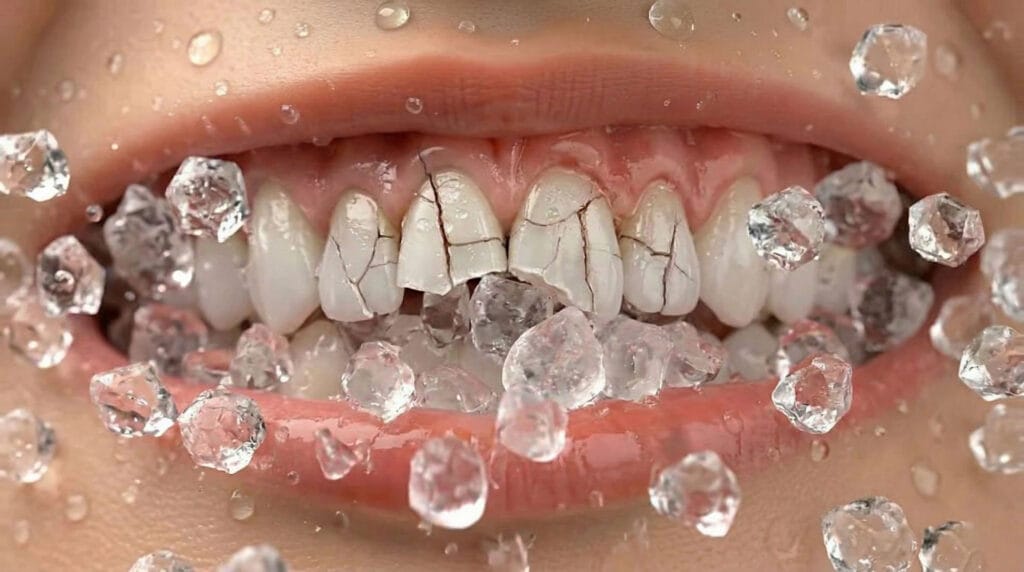 A 3D medical animation showing what happens if you chew ice every day 3d