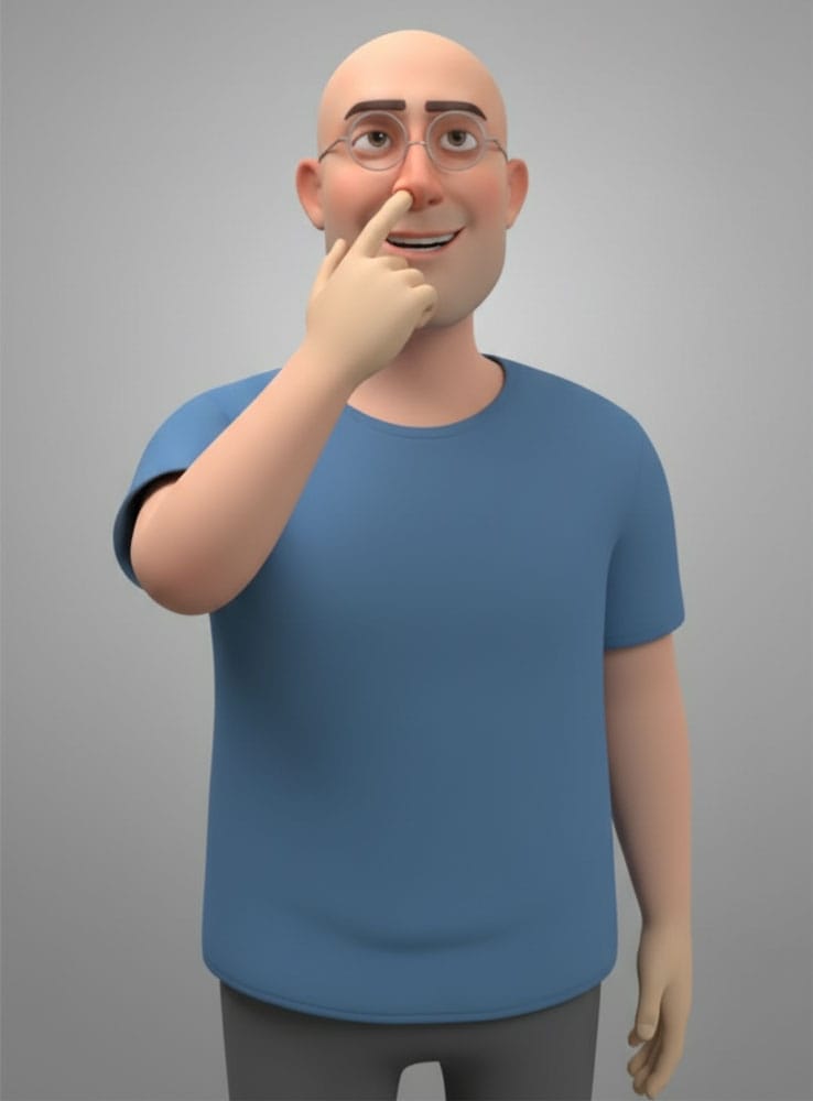 What happens if you pick your nose 3D animation