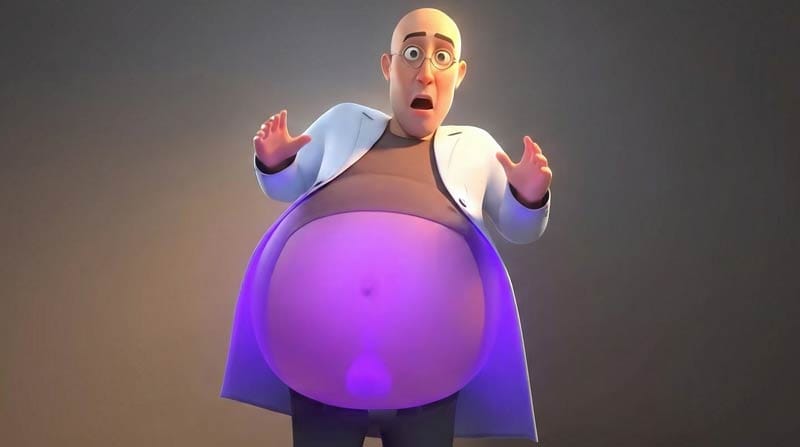 3D visualization of the dangers when you hold your pee and kidney backflow.