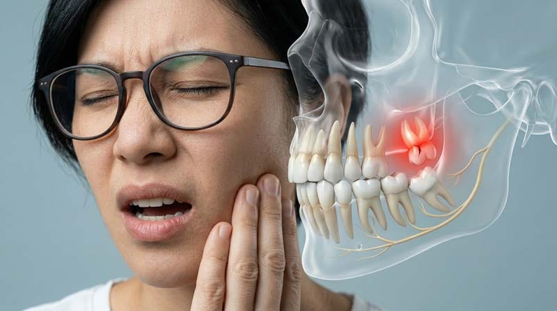 wisdom teeth pushing against nerves and causing jaw pain